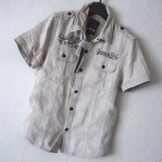 半額以下★送料込★刺繍ムラ染めシャツ (シャツ)