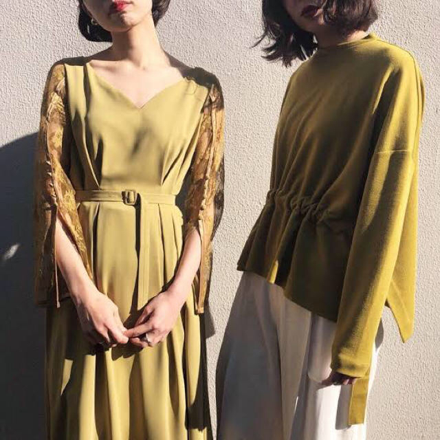 Ameri VINTAGE - 2019完売 LACE SLEEVE REFINED DRESSの