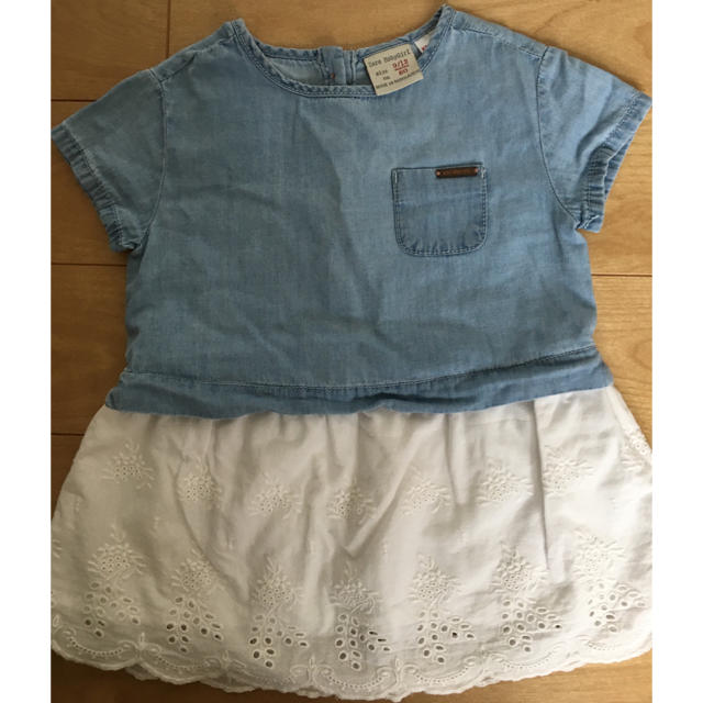 ZARA KIDS(ザラキッズ)のZARA デニム フリル ワンピース キッズ/ベビー/マタニティのベビー服(~85cm)(ワンピース)の商品写真