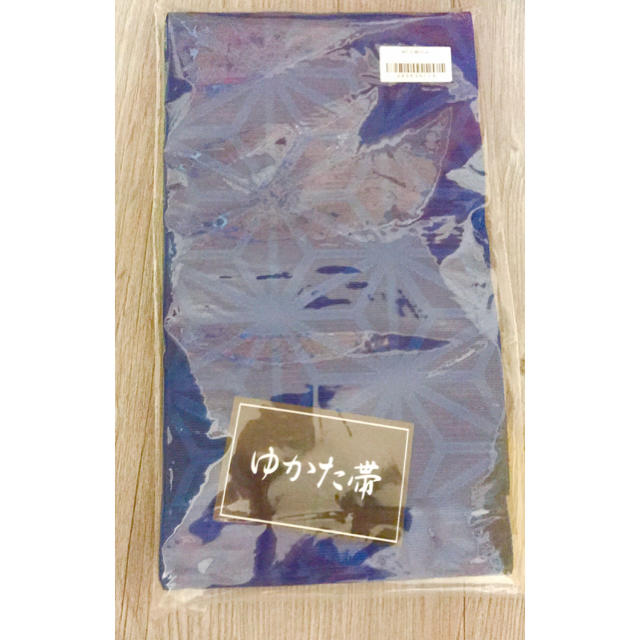 半幅帯 麻の葉 紺 レディースの水着/浴衣(浴衣帯)の商品写真