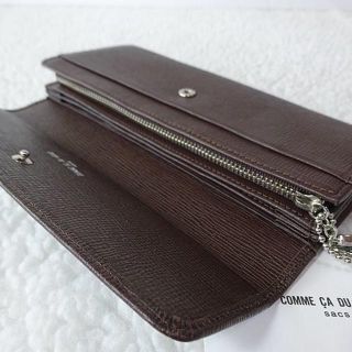 【新品/本物】コムサデモードサック かぶせタイプ長財布/チョコ