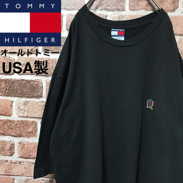 【激レア】トミーヒルフィガー希少なUSA製90s刺繍ロゴビッグサイズ半袖Tシャツ