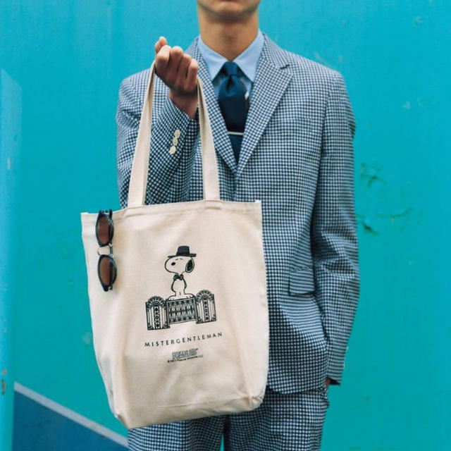 SNOOPY(スヌーピー)のピーナッツ × ミスター・ジェントルマン スヌーピー キャンバス・トートバッグ メンズのバッグ(トートバッグ)の商品写真