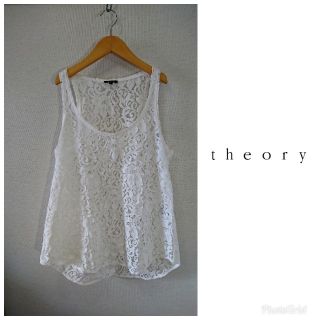 セオリー(theory)の☆ theory ☆ レース ノースリーブブラウス タンクトップ ホワイト(Tシャツ(半袖/袖なし))