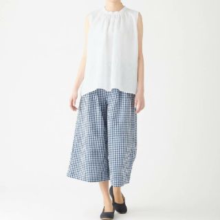 ムジルシリョウヒン(MUJI (無印良品))の◎新品◎ 無印良品オーガニックリネンノースリーブブラウス／白／Ｍ～Ｌ(シャツ/ブラウス(半袖/袖なし))