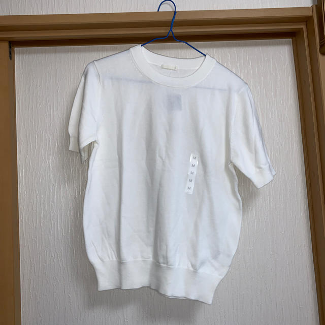 GU(ジーユー)のGU UVカットウォッシャブルクルーネックセーター（半袖） レディースのトップス(カットソー(半袖/袖なし))の商品写真