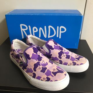 美品 RIPNDIP スリッポン スニーカー カモフラ パープル(スリッポン/モカシン)