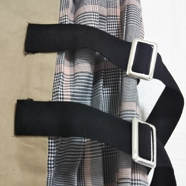 サイド プリーツ チェック ベルト スカート レディースのスカート(ロングスカート)の商品写真