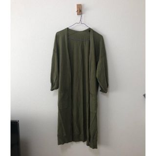 ダブルクローゼット(w closet)のw closet ロングカーディガン グリーン(カーディガン)