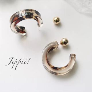 トゥデイフル(TODAYFUL)の大人気♡クリア×アニマルフープピアス♡White(ピアス)