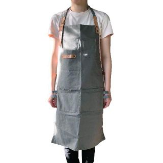 【新品】送料無料　ワークエプロン　作業用　男女兼用　カフェ カーキ メンズ(その他)