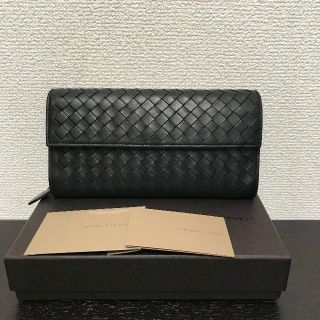 ボッテガヴェネタ(Bottega Veneta)のボッテガヴェネタ　美品！　二つ折り 長財布　イントレチャート　黒(財布)