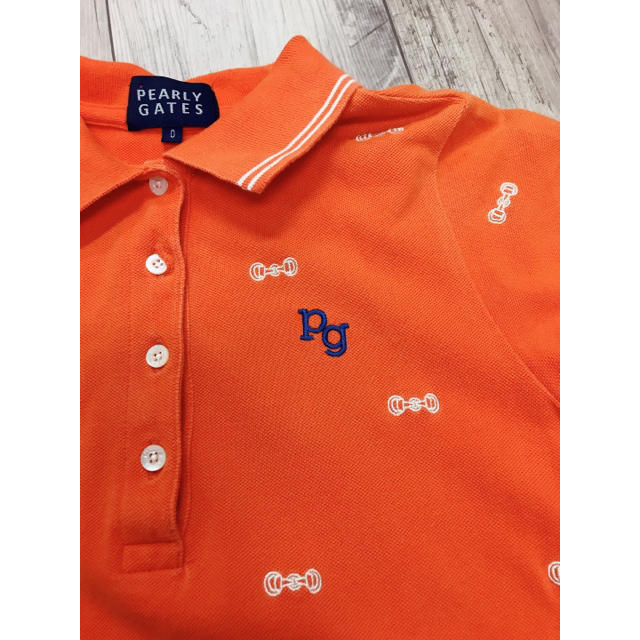 パーリーゲイツ  ゴルフ ポロシャツ 刺繍 オレンジ サイズ０ 2