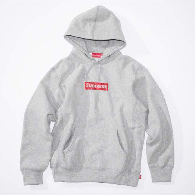 日本製 Supreme - supreme swarovski box logo hooded グレー S