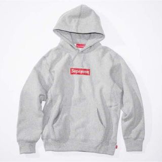 シュプリーム(Supreme)のsupreme swarovski box logo hooded グレー S(パーカー)