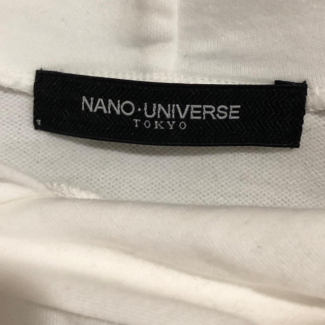 nano・universe(ナノユニバース)のnano・universe ラウンドヘムプルパーカー ホワイト 白 Mサイズ メンズのトップス(パーカー)の商品写真