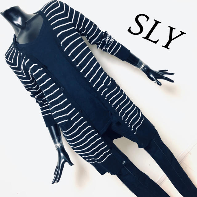 SLY(スライ)のSLY＊ボーダーカーディガン レディースのトップス(カーディガン)の商品写真