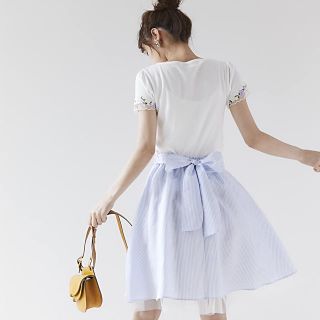 トッコ(tocco)のtoccocloset♡チュールストライプリバーシブルスカート(ひざ丈スカート)