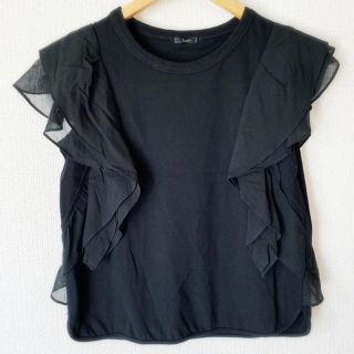 アーバンリサーチロッソ(URBAN RESEARCH ROSSO)のtoko様専用♡新品♡フリルカットソー ブラック(カットソー(半袖/袖なし))