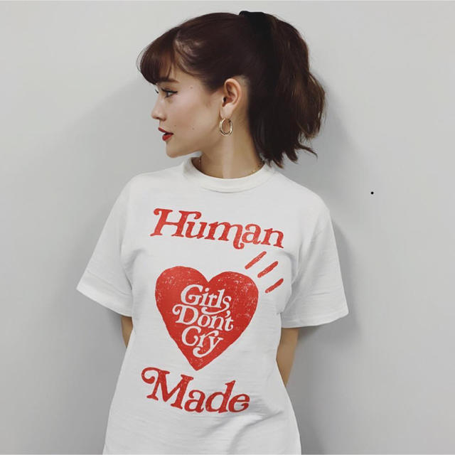 Tシャツ/カットソー(半袖/袖なし)humanmade GirlsDon’tCry 白Tシャツ
