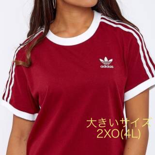 アディダス(adidas)の【レディース2XO(4L)】 3ストライプ Ｔシャツ(Tシャツ(半袖/袖なし))