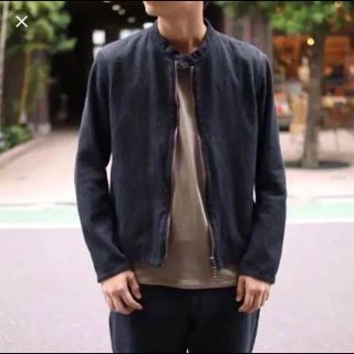 コモリ(COMOLI)のcolina  刺し子ライダース M(ライダースジャケット)