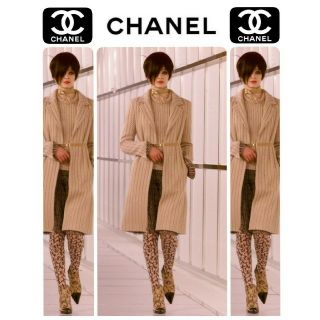 シャネル(CHANEL)のシャネルランウェイモデル 00A 仏製 最高級アルパカウールチェスターコート36(チェスターコート)