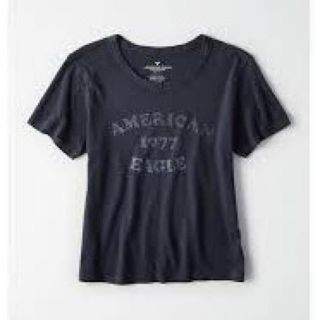 アメリカンイーグル(American Eagle)の新品 アメリカンイーグル☆XS ロゴ Tシャツ  黒 (Tシャツ(半袖/袖なし))