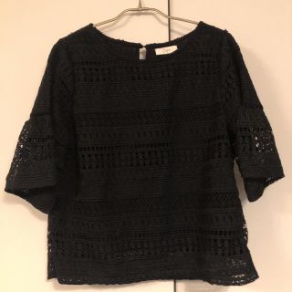 ブラックレース♡トップス(カットソー(半袖/袖なし))