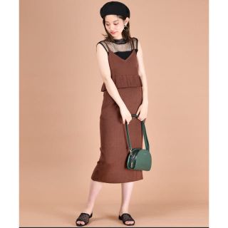 ナチュラルクチュール(natural couture)のあんず様専用 natural couture フリルニットキャミワンピース(ロングワンピース/マキシワンピース)