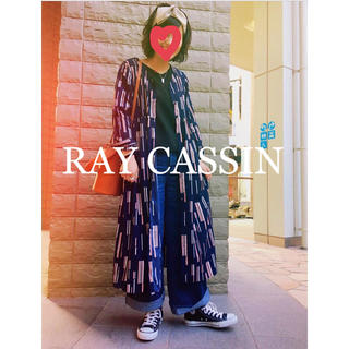 レイカズン(RayCassin)の☆RAY CASSIN☆レイカズン  幾何学柄シャツワンピース  レトロ♡(ロングワンピース/マキシワンピース)