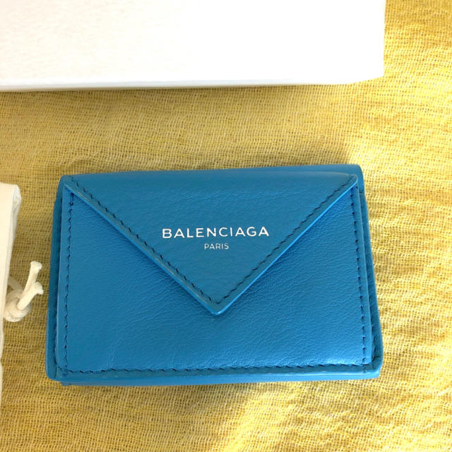 希少 Balenciaga バレンシアガ ミニウォレット ターコイズ