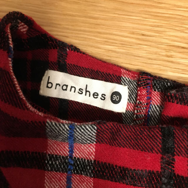 Branshes(ブランシェス)の美品 ブランシェス  チェックワンピース キッズ/ベビー/マタニティのキッズ服女の子用(90cm~)(ワンピース)の商品写真