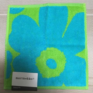 マリメッコ(marimekko)の新品 マリメッコ  タオルハンカチ グリーン(ハンカチ)