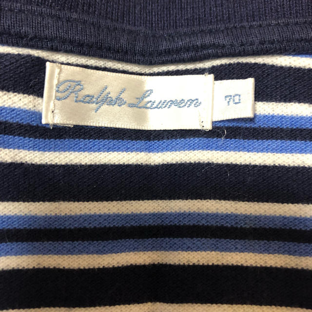 Ralph Lauren(ラルフローレン)のラルフローレン ボーダー カバーオール ラルフ　ロンパース   70サイズ キッズ/ベビー/マタニティのベビー服(~85cm)(カバーオール)の商品写真