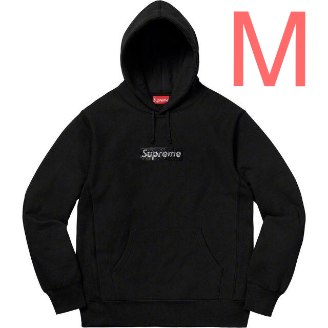 Supreme(シュプリーム)の【新品】Supreme Swarovski Box Logo Hooded  M メンズのトップス(パーカー)の商品写真