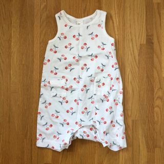 エイチアンドエム(H&M)のH&M ロンパース カバーオール  9-12months 80 さくらんぼ柄(カバーオール)