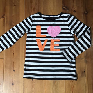 エイチアンドエム(H&M)のH&M 女の子 ボーダーロンT LOVE 130(Tシャツ/カットソー)
