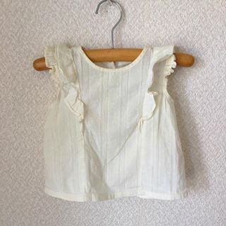 エイチアンドエム(H&M)のH&M フリルブラウス 86 12-18m(シャツ/カットソー)