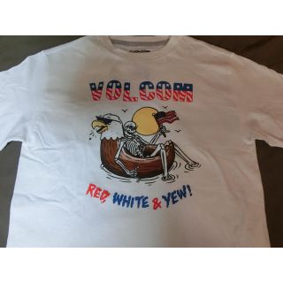 ボルコム(volcom)のUSA購入 ボルコム スカルイラストプリントTシャツUS BOY'S M 白(Tシャツ(半袖/袖なし))