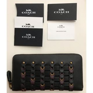 コーチ(COACH)のアコーディオン ジップ ウォレット コーチ リンク グラブタン レザー(財布)