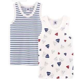 プチバトー(PETIT BATEAU)の新品 プチバトー 男児 肌着 2枚組 4才用104cm(下着)