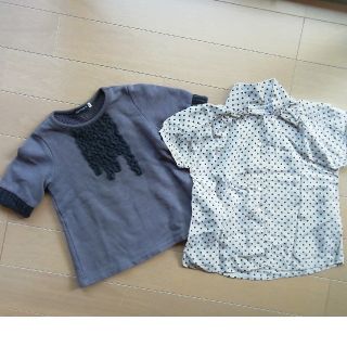 ユニカ(UNICA)のUNICA、BEBE　半袖カットソー　2枚セット　ベージュ、グレー(Tシャツ/カットソー)