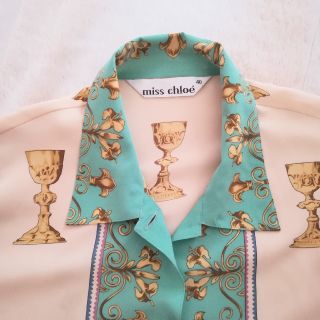 クロエ(Chloe)のミス クロエ★バロック調柄ブラウス★Vintage❣️(シャツ/ブラウス(長袖/七分))