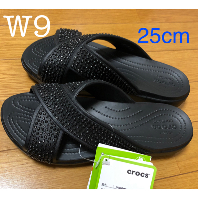 crocs - 新品 クロックス Xストラップ サンダル ブラック W9
