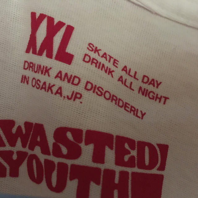 GDC(ジーディーシー)ののっちーさん専用 WastedYouth Tシャツ 白x黒ロゴ XXL メンズのトップス(Tシャツ/カットソー(半袖/袖なし))の商品写真