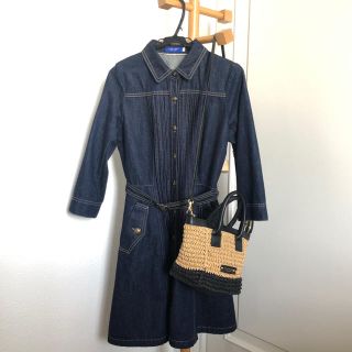 バーバリーブルーレーベル(BURBERRY BLUE LABEL)の七分袖ワンピース(ひざ丈ワンピース)