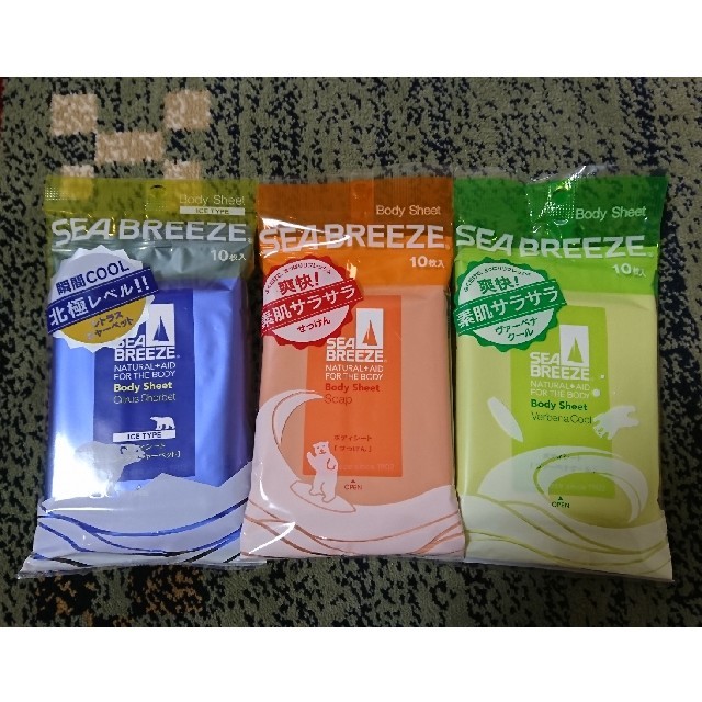 SEA BREEZE(シーブリーズ)のシーブリーズ ボディシート 3種 コスメ/美容のボディケア(制汗/デオドラント剤)の商品写真