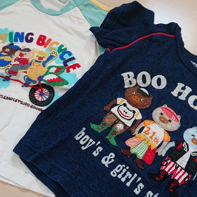 BOOFOOWOO(ブーフーウー)のブーフーウー ぶたさんのTシャツ 2枚セット キッズ/ベビー/マタニティのキッズ服男の子用(90cm~)(Tシャツ/カットソー)の商品写真