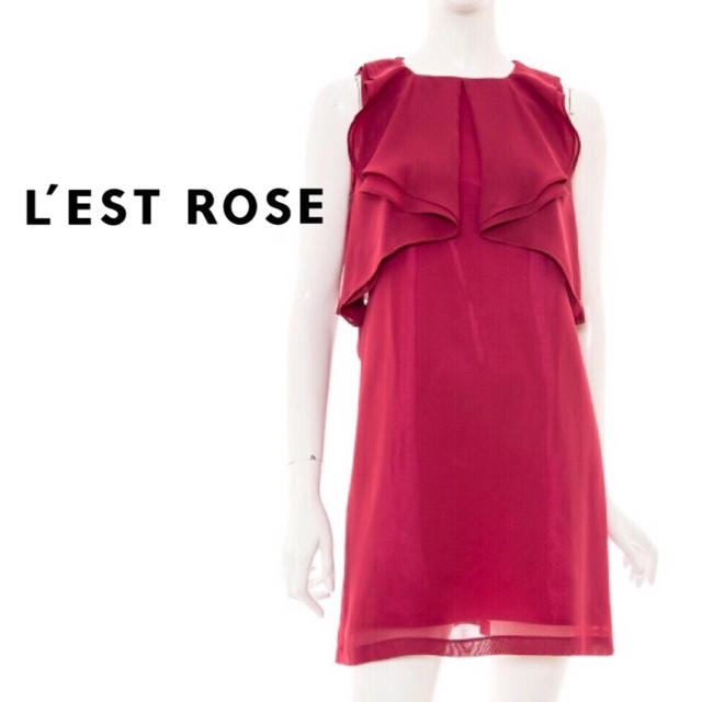 L'EST ROSE シフォンフリルワンピース